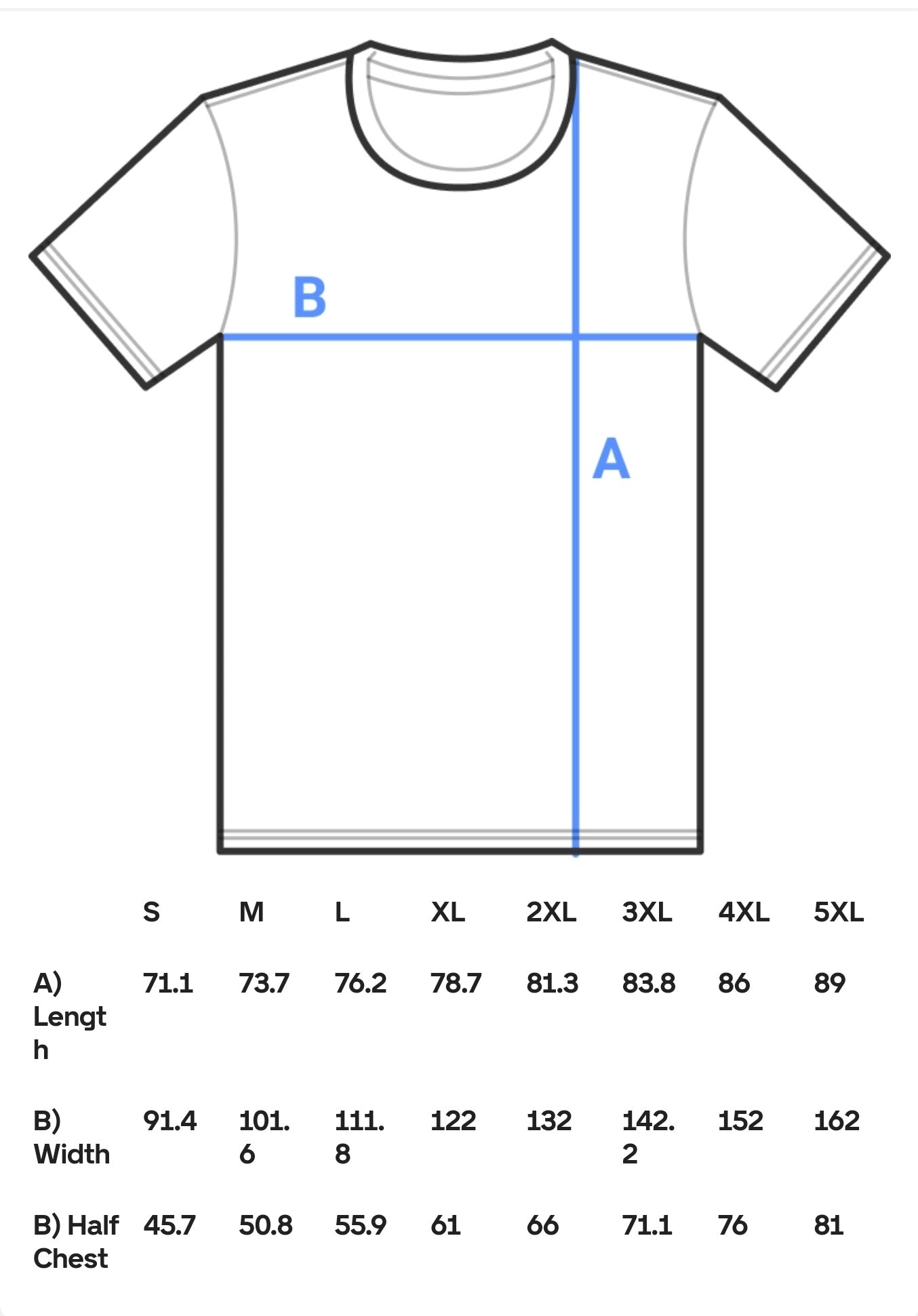 A Picture Of A T-Shirt Sizing Chart Unisex, Hoodies, Unisex, Male, Female, Men's, Women's